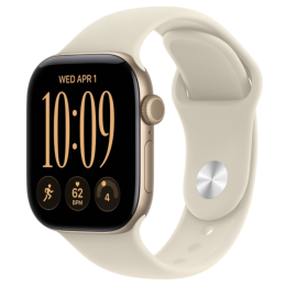 Часы Apple Watch Series 12, 42 мм, алюминий цвета «светло-золотой» спортивный ремешок песочного цвета S/M