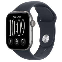 Часы Apple Watch Series 12, 42 мм, алюминий цвета «серый космос» спортивный ремешок темно синего цвета S/M