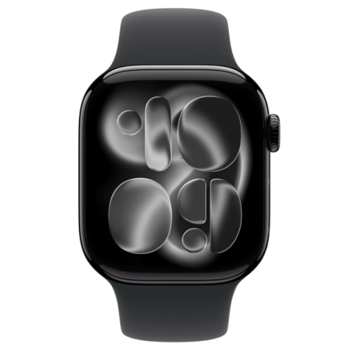 Apple Watch Series 11, 42 мм, алюминий цвета «чёрный оникс», спортивный ремешок чёрного цвета S/M — фото 2