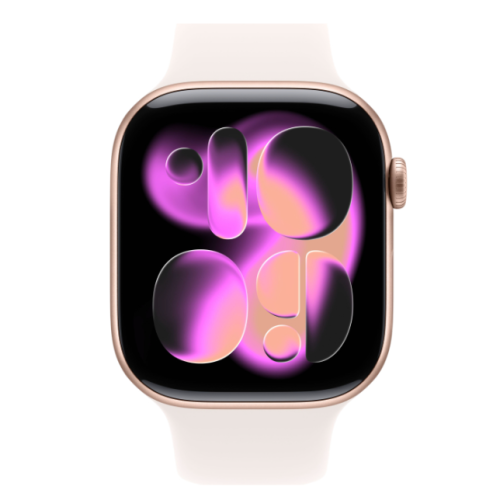 Apple Watch Series 11, 46 мм, алюминий цвета «розовое золото», спортивный ремешок цвета «светлые румяна» M/L — фото 2