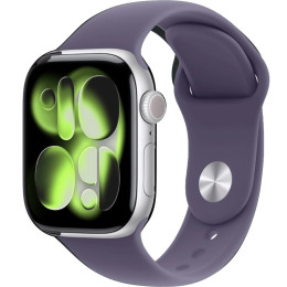 Apple Watch Series 11, 42 мм, алюминий серебристого цвета, спортивный ремешок цвета «фиолетовый туман» S/M