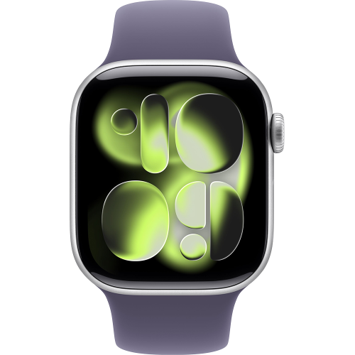 Apple Watch Series 11, 42 мм, алюминий серебристого цвета, спортивный ремешок цвета «фиолетовый туман» S/M — фото 2
